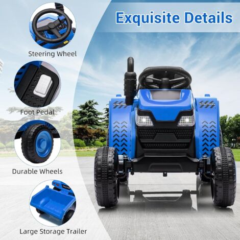Teorema Tracteur Électrique 12V – Taille 137x50x52 Cm – Avec Télécommande, MP3, USB, AUX – Charge 30 Kg – 2 Vitesses Avant Et Arrière