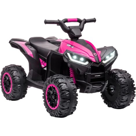 Lunsy – Quad électrique enfant 12V – 2 moteurs 2 vitesses 3-6 km/h – Phares LED, klaxon, MP3, USB – Pour 3 à 5 ans – Dimensions 83x53x56cm