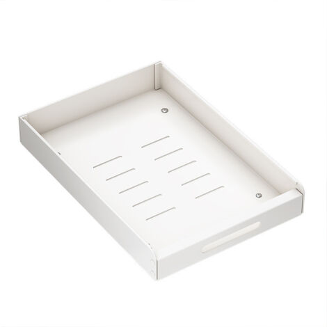 Lunsy – Tiroir coulissant cuisine télescopique 43x25x6cm – Acier au carbone – Installation sans perçage – Résistant à l'humidité