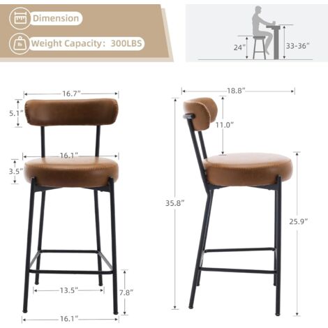 Lot De 2 Chaises De Cuisine Design - Assise Ronde En Tissu Teddy Marron, Pieds Acier Noir