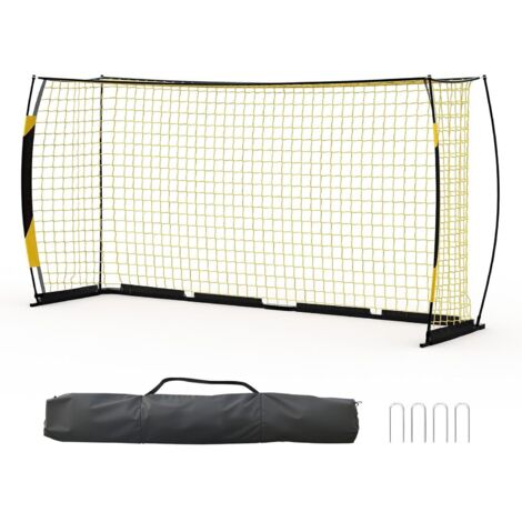 Grand But de Football 366 x 104 x 183 cm - Cadre Métallique Robust avec Filet Renforcé - Idéal pour Jardin, Club et Entraînement (1/5)