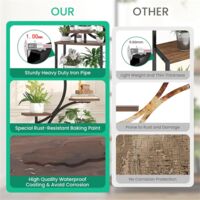 Support De Plantes D'intérieur De 167,6 Cm De Haut Avec Lampe De Croissance - Étagère En Métal à