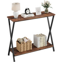 Table Console, Console Meuble, Petite Table de Présentation, Table d’Entrée, Bout de Canapé, Table d'Appoint, pour Couloir, Entrée, Salon, Foyer, 80x30x81cm Marron Rustique