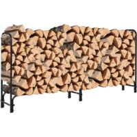 Étagère à bûches - Aide à l'empilage pour l'intérieur - Abri bois range buches Extérieur - 244x34x110CM