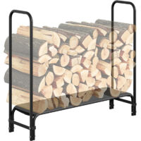 Étagère à bûches - Aide à l'empilage pour l'intérieur - Abri bois range buches Extérieur - 122x34x110CM