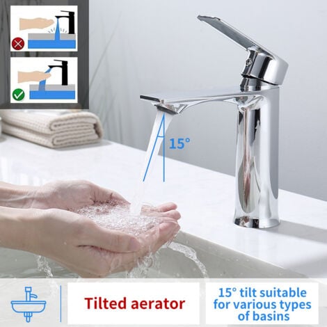 Rubinetto Bagno Lavabo Miscelatore Lavabo Acciaio Inossidabile Rubinetti Bagno Monocomando Fredda e Calda Regolabile