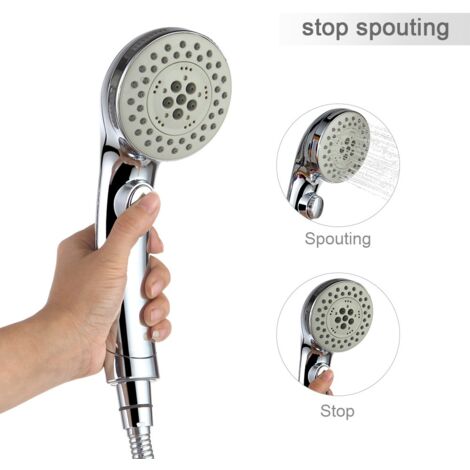 Soffione Doccia 5 Funzioni Cromo Doccia a Mano Carciofo Soffione Doccia Universale