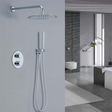 Colonna Doccia Incasso Termostatico Sistema Doccia Incasso Set Soffione Grande Soffione Miscelatore Termostatico In Ottone