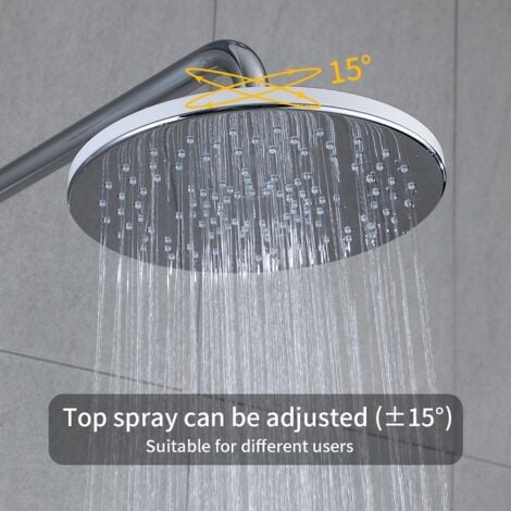 Thermostat Duschsystem Dusche Duscharmatur Chrom Regendusche Rainshower Duschset inkl. Verstellbar Handbrause Regenbrause Duschstange