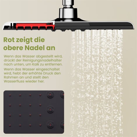 Chrom-Duschsäulen-Duschsystem mit Handbrause-Set Duschset ohne Mischbatterie Höhenverstellbare Regendusche aus Edelstahl