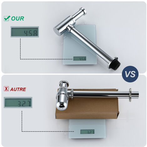 Röhrensifon Siphon Edelstahl mit Geruchsverschluss höhenverstellbar 1-1/4 für Waschbecken Waschtisch