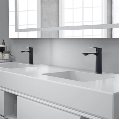 Wasserhahn Bad Schwarz Waschtischarmatur Mischbatterie Bad Armatur Badezimmer Waschbeckenarmatur Einhebelmischer