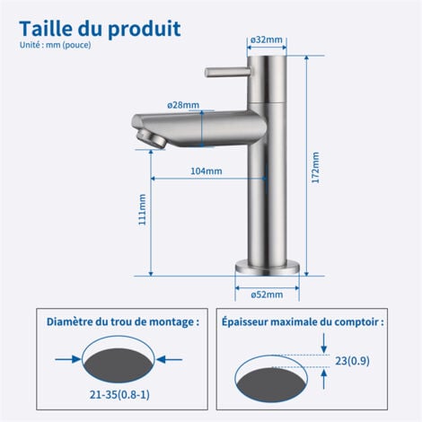 Kaltwasser Armatur für Bad Wasserhahn Bad Kaltwasserhahn Standventil chrom Wasserhahn Armatur Einhebelmischer Bad Badarmaturen