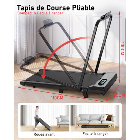 Tapis De Course Pliable LIKESPORTING – Inclinaison 5%, Vitesse 1-12 Km/h – Moteur 1400W Silencieux – Charge Max 120 Kg – Écran LED