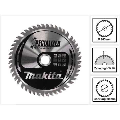 Makita SPECIALIZED Sägeblatt 165 x 20 x 48Z - B-56764 ersetzt B-33015