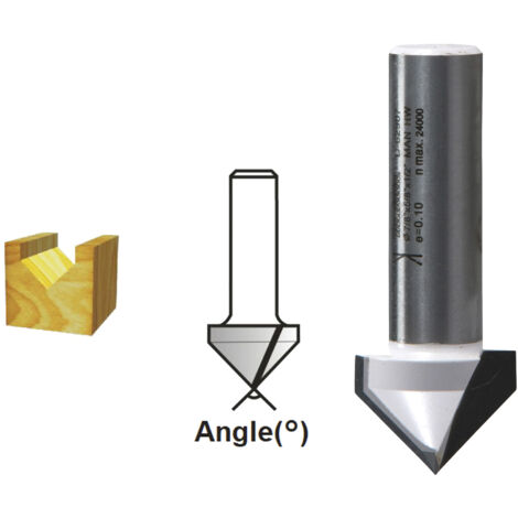Makita V-Nutfräser 12,7 mm Ø 6 mm Schaft Ø 12,7 mm Fräser 16 mm Arbeitslänge 48 mm Gesamtlänge 60° Winkel D-47874 (1/4)