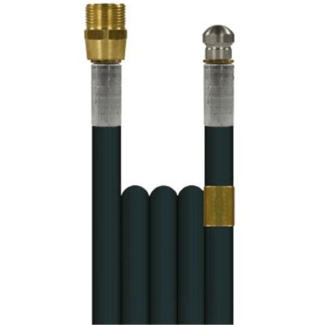Flexible débouche canalisation 20m – Buse haute pression avec jet frontal et 3 jets arrière – Nettoyage semi-professionnel – Compatible Kranzle – Hp Concept