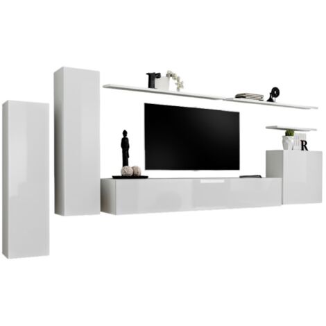Möbelset für das Wohnzimmer, Kollektion SWITCH I Design. Farbe: Hochglanz Weiß. (1/2)