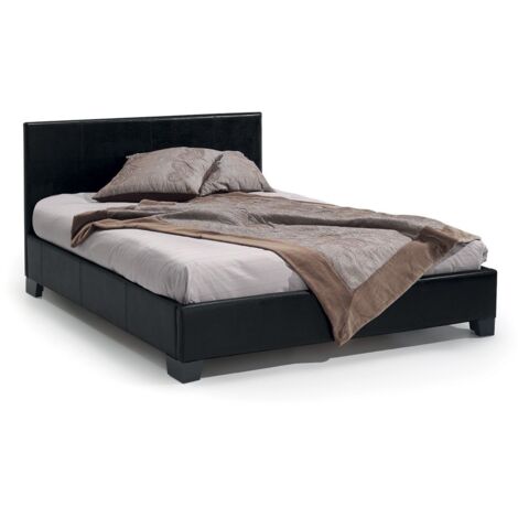 Doppelbett im Design Schwarz für Erwachsene, Kollektion ROMA, 140x200 cm, mit Lattenrost (1/3)