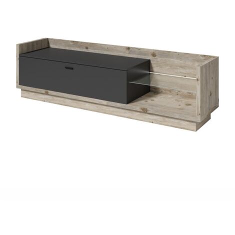 Möbel TV-Kollektion CORK mit LED - Farbe Kiefer und anthrazitgrau - Maße 220 x 58 x 48 cm (1/5)