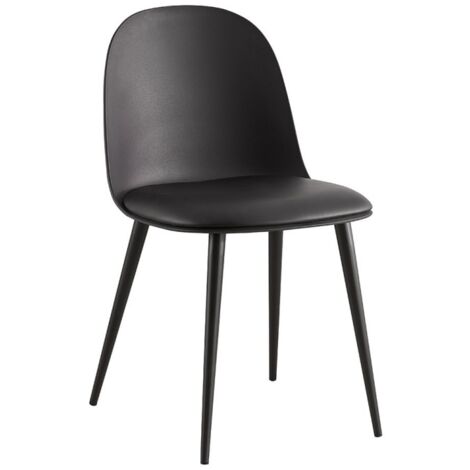 Stuhl 'JASMON' PU-Schwarzkissen, Maße H81 x L51 x P44, ideal für Ihre Küche oder Esszimmer (1/5)