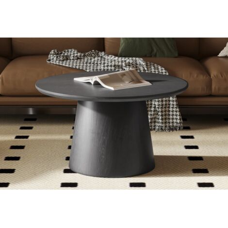 Runder Couchtisch BOKOR – Dunkelbraune Dekoration – Originelle Form ...