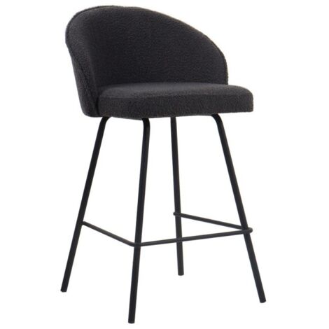 Thekenstuhl 'Juni' Bouclé Grau, Maße: H87 x B52 x T51 cm (1/5)