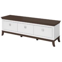 Möbelstück TV-Schrank 160cm aus der Serie PALACE mit 3 Schubladen. Farbe Weiß und Eiche.