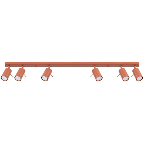 Lámpara de techo Ring ocre rojo acero 6xGU10 117cm Sollux (1/5)