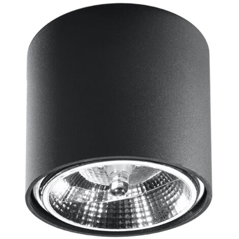 Lámparas de techo Tiube negro aluminio 1xGU10/ES111  12cm Sollux