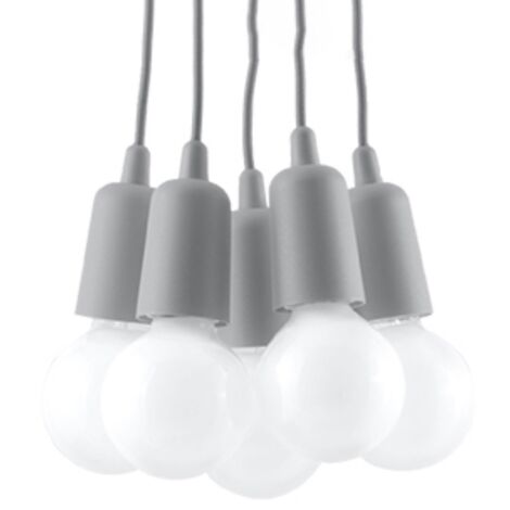 Lámparas colgantes Diego gris CLORURO DE POLIVINILO 5xE27  25cm Sollux
