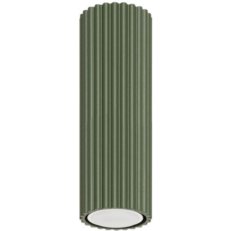Lámpara de techo Karbon verde oliva aluminio 1xGU10 6.5cm Sollux