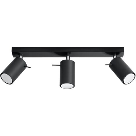 Lámparas de techo Ring negro acero 3xGU10  45cm Sollux