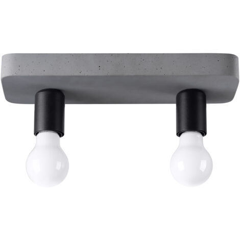 Lámparas de techo Tavo gris concreto 2xE27 35cm Sollux (1/5)