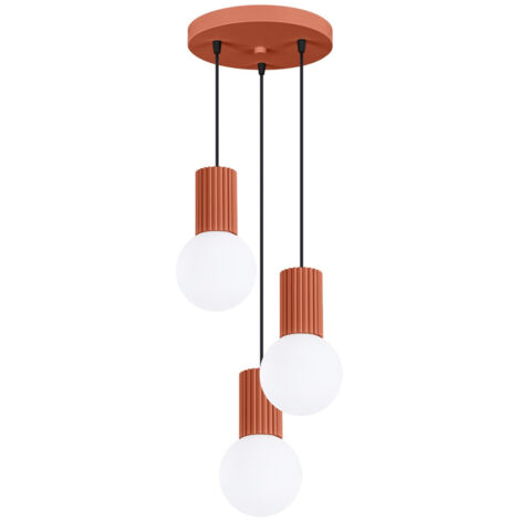 Lámpara colgante Halo ocre rojo aluminio/vidrio 3xG9  25cm Sollux (1/5)