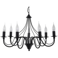 Candelabros Minerwa negro acero 7xE14 60cm Sollux