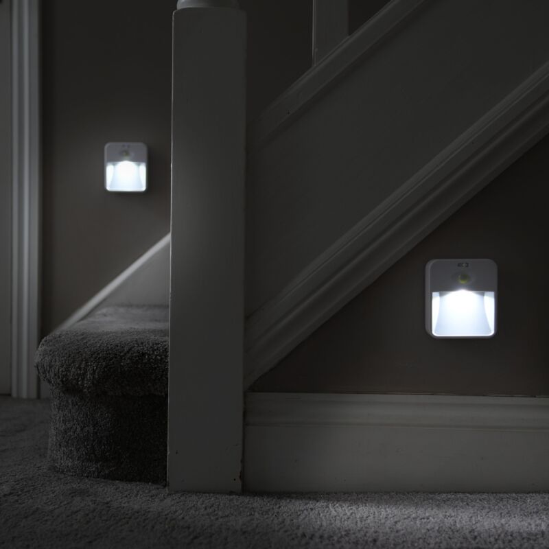 Auraglow Plug In Motion Sensor Night Light And Removable Emergency Torch -  White