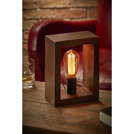 Auraglow Mysa Contemporary Modern Minimalist Feature Frame Table, Desk or Bedside Lamp/Light - with ST64 LED Bulb [Energy Class A]