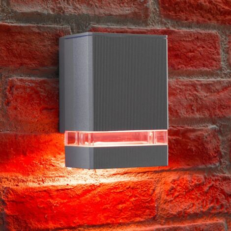 Auraglow Indoor Outdoor Up Or Down Wall Light Silver Rf Colour