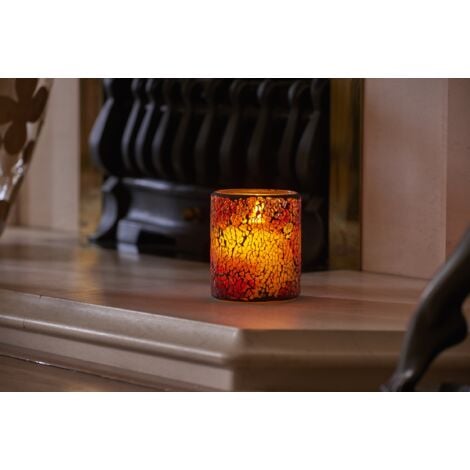 Set of 3 Tea Light Glass Candle Holders - Auraglow LED Lighting