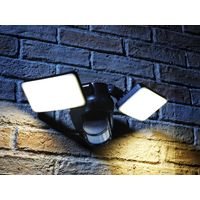 Auraglow PIR Infrared Motion Sensor Outdoor Twin Security LED Flood Light 46W, 500W EQV