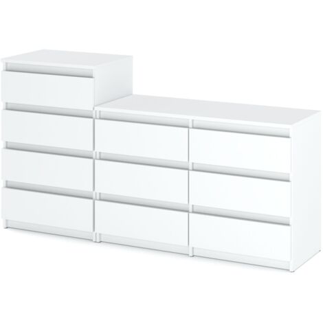 Commode 10 tiroirs 64 cm – Blanc mat – Panneau de particules haute qualité – Capacité 20 kg par tiroir – Style scandinave épuré (1/5)