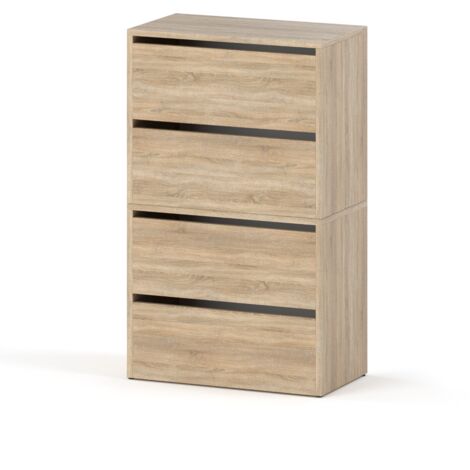 Meuble chaussures HIT - 100 cm - Chne Sonoma - Pratique et Élégant - Gain de Place (1/3)