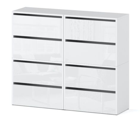 Meuble à chaussures modulable 120x36x100 cm – Panneaux laminés et bords ABS – Design moderne et élégant – 6 tiroirs pour rangement optimisé (1/5)