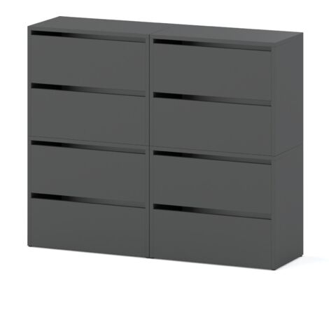 Meuble  chaussures MODULAIRE - 120 cm - Gris - Pratique et élégant - Gain de place (1/5)