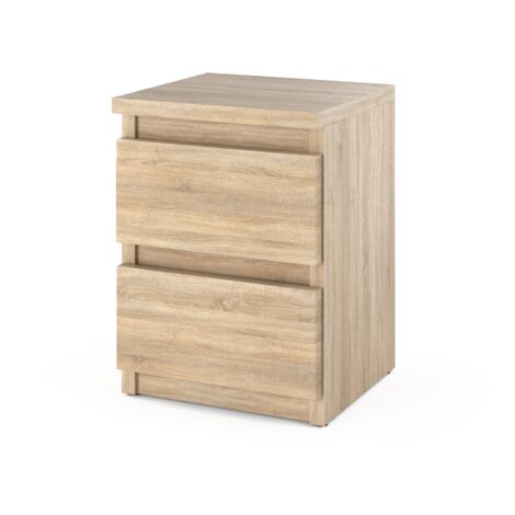 Table de nuit 30 cm en chêne sonoma – 2 tiroirs spacieux – Dimensions 30x40x30 cm – Finition mate et montage facile (1/5)