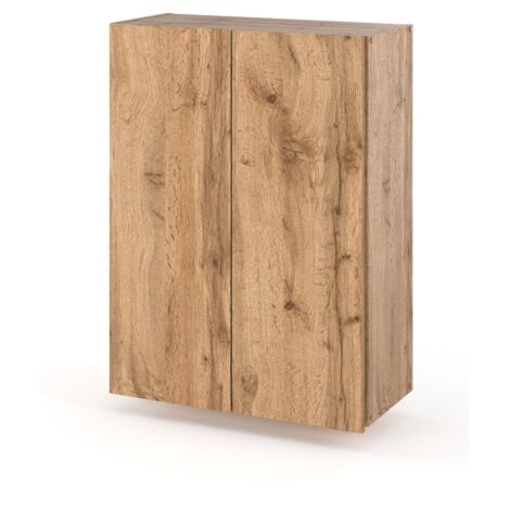 Meuble de salle de bain suspendu 60 cm en chêne Wotan – 3 niveaux de rangement – Installation facile – Design moderne pour petits espaces