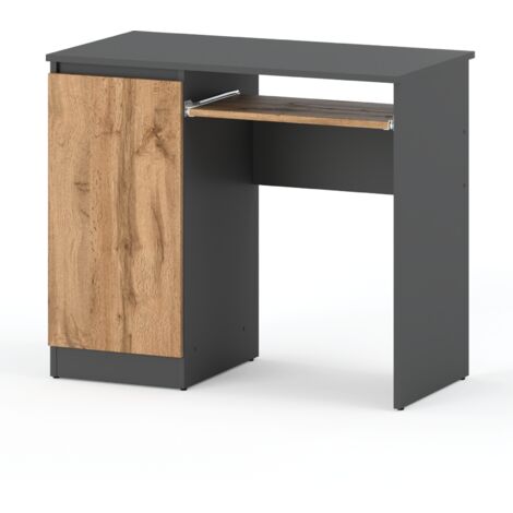 Bureau Gaming - 90 cm - Gris Wotan - 2 Étagres - Pratique et Moderne