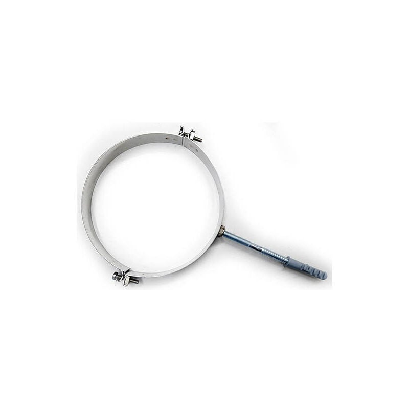 Cheminee Collier mural avec col et cheville en acier inoxydable poli DN 150 conduit de cheminee, tuyau en acier inoxydable 316