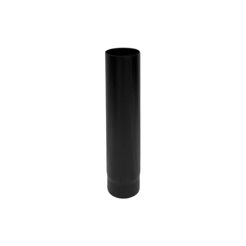 Tuyau de fumee 1 mt. Poele a bois DN 150 emaille noir 600 degres CE Fabrique en Italie